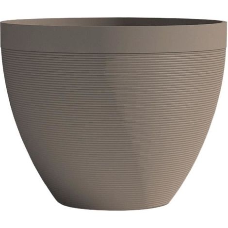 Maceta - GARDEN ID - Green Care Impact Taupe - 30 x 26 cm - Garantía 10 años - 100% reciclado - Resistente a UV/heladas