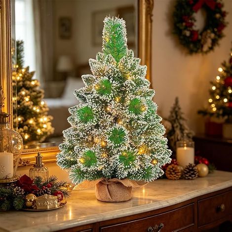 Sapin de Noël - Petite table - Mini sapin de Noël artificiel avec éclairage (1/5)