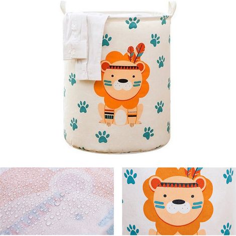 Panier à linge sale pliable pour vêtements, jouets et autres articles de toilette, seau de rangement pour salle de bain Lion 100L (1/5)