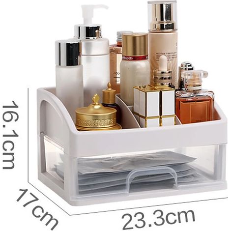 Boîte de rangement multicouche à tiroir anti-poussière pour bijoux et maquillage, tiroir de bureau transparent pour outils de bricolage et papeterie. (1/5)