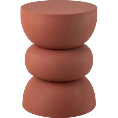 Table d'appoint en métal finition rouille orange tendance - Orange rouille mat (1/5)