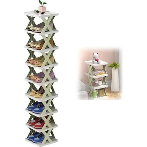 tagre chaussures verticale multicouche tagre chaussures extensible angle troit vert 4 couches (1/4)