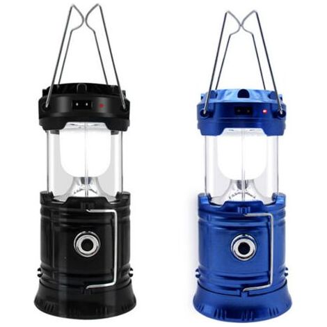 Multifunktionale Zeltlampe, tragbare Teleskoplampe, ideal zum Campen, blau und schwarz (1/4)