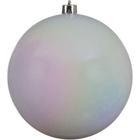 1 PALLINA DI NATALE 14 CM BIANCO IRIDESCENTE (1/3)