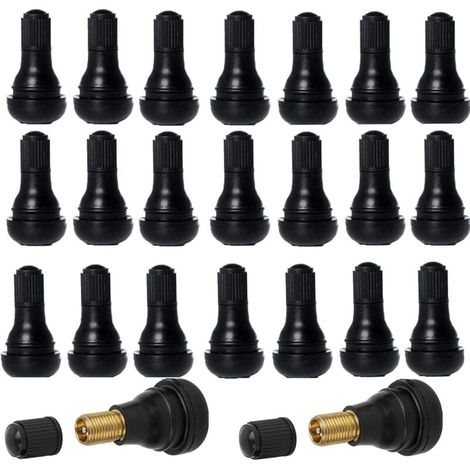 40 pezzi tappi valvola per pneumatici senza camera d'aria per auto, valvole per pneumatici TR412, set di steli valvola per pneumatici in gomma, neri..DEBUNS (1/5)