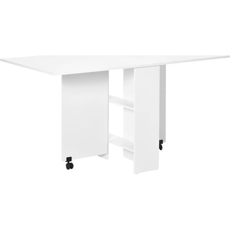 Table à manger, design gain de place, esthétique moderne, BLANC (1/2)