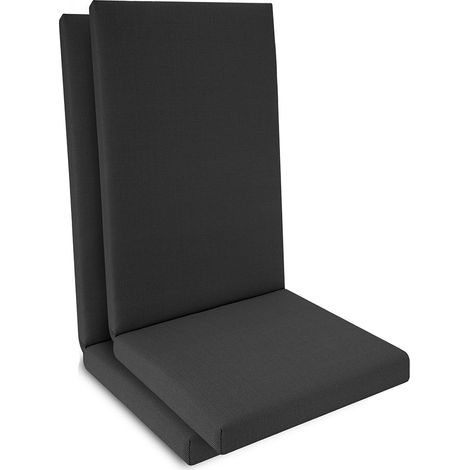 Lot de 2 coussins imperméables pour fauteuils à dossier haut, 100 x 50 x 5,5 cm, anthracite (1/5)