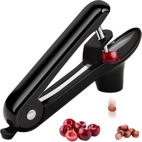 Deshuesador a presión, Deshuesador de cerezas, Deshuesador de cerezas, Elimina rápidamente los huesos de la fruta, Negro (1/5)