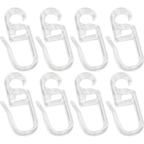 Lot de 50 crochets spéciaux pour rideaux de lit, anneaux de suspension, crochets universels pour rideaux coulissants, pour la maison-3.30X1.16X0.20CM (1/2)