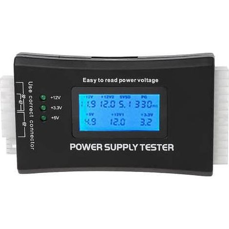 Testeur d'alimentation pour PC, connecteurs ATX/ITX/IDE/HDD/SATA/BYI, écran LCD 1,8 pouce