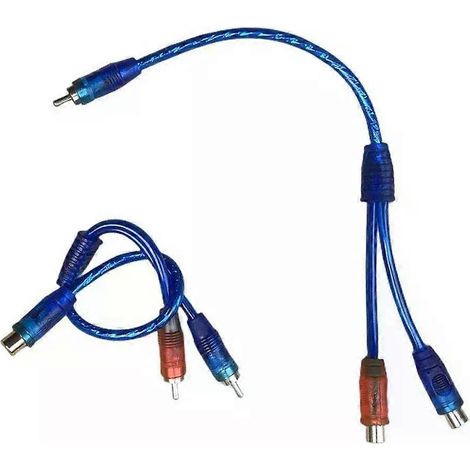 Câble audio RCA pour voiture, 1 femelle vers 2 mâles, câble adaptateur en Y pour accessoires électroniques automobiles et informatiques - JXLGV (1/4)