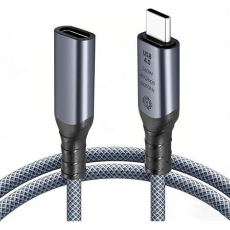 40Gbps USB C Cable Extender, USB 4.0 Extension with 8K@60Hz Video Transmission, 240W PD3.1 Fast Charging, for MacBook Pro, Dock, Monitor, SSD, Compatible with (1/5)