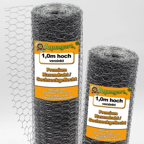 100 m grillage à maille hexagonale, grillage de poulailler, grillage pour enclos à lapins 100 cm (1/6)