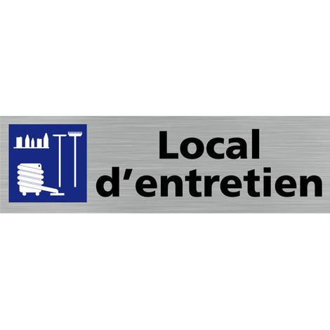 Pictogramme LOCAL D'ENTRETIEN (Q0263).- Adhésif aspect aluminium brossé - (1/5)
