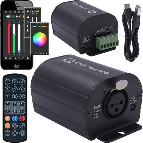 Interfaz de controlador DMX Chromateq club 512 + control remoto
