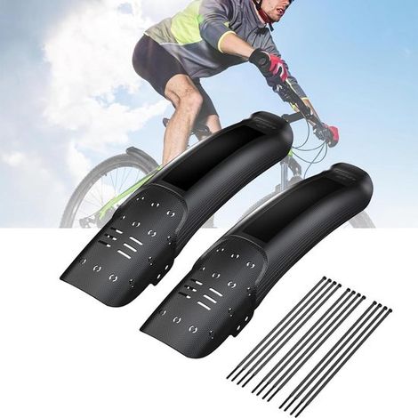 Juego de guardabarros para bicicleta de montaña de 2 piezas - guardabarros de plástico universales para uso en exteriores (1/5)