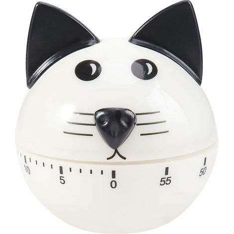 Minuteurs 60 Minutes Minuteurs Mécaniques Horloge de Cuisine Compteuse Alarme Forte(Kitty) (1/5)