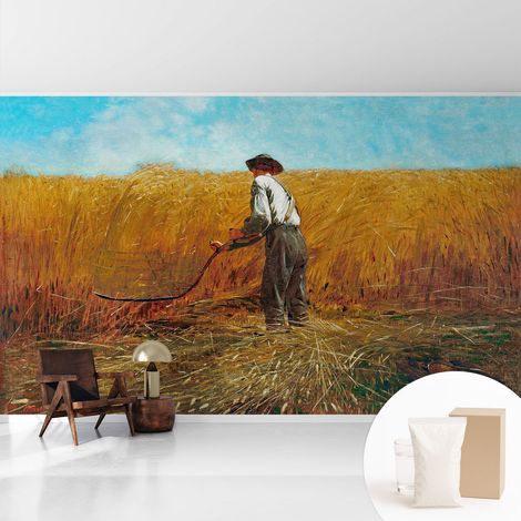 Papier peint intissé classique moderne pour salon et chambre à coucher Décoration rapide avec colle Moisson au soleil 416x254 cm (1/5)