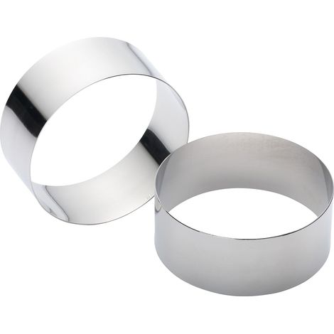 Emporte Pièces Ronds en Acier Inoxydable, Lot de 2 (9 x 3,5 cm)
