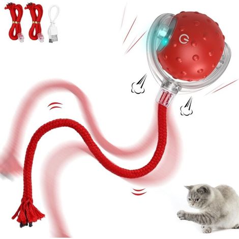 2pcs Jouet interactif pour Chat - Boule électrique Automatique Rechargeable, Mouvement irrégulier, stimule l'instinct de Chasse, pour Chats d'intérieur Adultes, Compatible sols et moquettes. (1/4)
