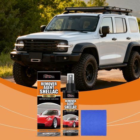 Auto-Oberflächenreinigungsspray zur Entfernung von Ölflecken und Staub von Karosserie, Rückspiegeln und Windschutzscheibe - 120 ml1, inklusive 1 Tuch. -- DE (1/5)