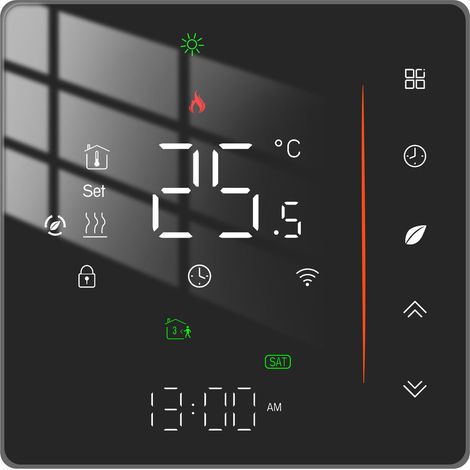 Thermostat Intelligent pour Chauffage par Eau 5A, Connexion WiFi, Contrôle à Distance, Économie d'Énergie, Compatible avec Domotique