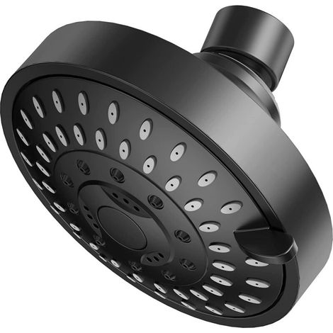 Pommeau de douche haute pression (noir) 10 cm avec 5 réglages - AquaForge (1/5)