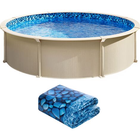 Mophorn Revêtement de piscine hors sol rond de 24 pieds, revêtement en vinyle superposé, calibre standard, hauteur de paroi de 48 à 54 pouces, remplacement de revêtement de piscine