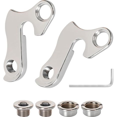 2 Pièces Patte de Dérailleur Arrière Vélo, Cintre de Cadre en Alliage Aluminium Support de Dérailleur Arrière avec Vis de Montage et Clé Allen pour Vélo de Route et VTT, Accessoires pour Vélo (1/5)
