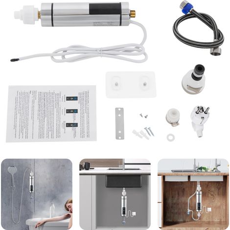 【Chauffage et ventilation】Mini-chauffe-eau instantané, chauffe-eau instantané électronique, chauffe-eau instantané de 3,5 kW, adapté à la salle de bains et à la cuisine [classe énergétique A] (1/5)