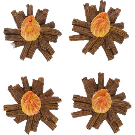 Resin Lagerfeuer Dekoration für Garten mit 4 Stück Miniatur