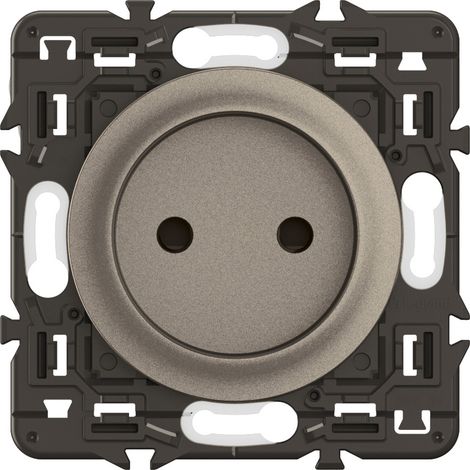 Legrand - Prise 2P Céliane - Enjoliveur Titanium et support (1/2)