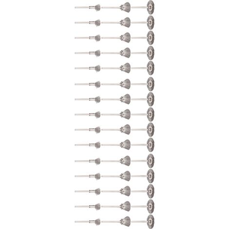 Lot de 45 brosses métalliques en acier pour décapage, polissage et meulage (1/5)