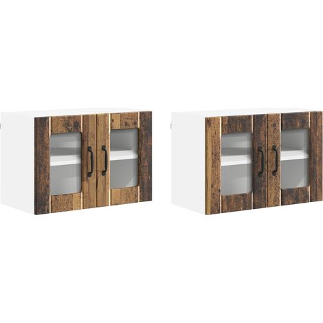 Maison Exclusive - Armario de vidrio para pared LUCCA 2 pcs Mader