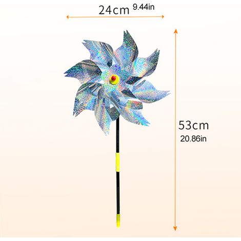 8 moulins à vent réfléchissants anti-oiseaux pour plantes et fleurs de jardin (1/5)