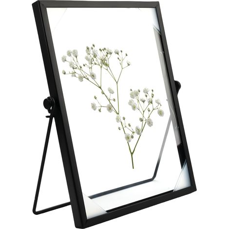15x20 cm Cadre Photo en Verre pour Fleurs Pressées  Cadres de Fleurs Pressées Noir, Cadre Pressé Fleurs Séchées, Cadre Verre Fleurs Double Face, pour Maison, Salon et Bureau (1/5)