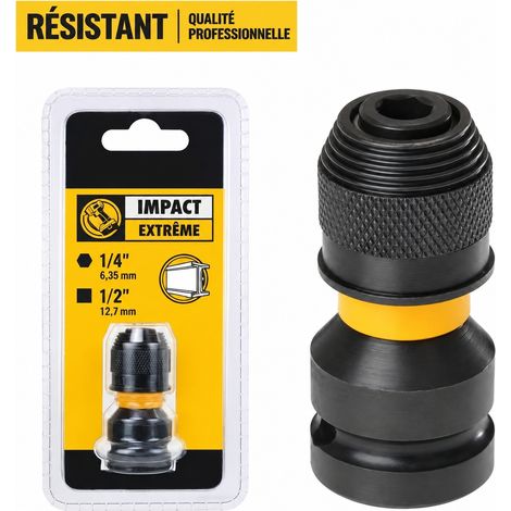Adaptateur pour clé à chocs carré 1/2 vers six pans 1/4 DT7508-A9 0,1 kg porte-embout 200 g – Livraison gratuite (1/5)
