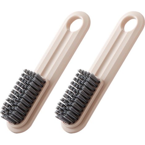 Brosse De Nettoyage - Poils Rigides - Manche Ergonomique - Pour Salle De Bain Cuisine Chaussures Vêtements - 1 Pièce (1/5)