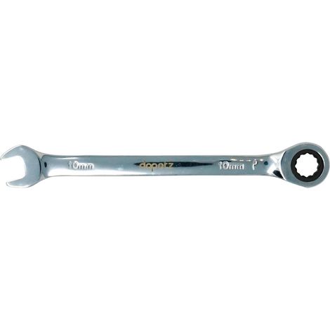 Dapetz ® Fixed Head Ratchet Combination Spanner 10mm, Open-End & Ring Wrench, Chrome Vanadium Steel, Metric 12 Point Spanner for Mechanics & Tight Spaces (1/5)