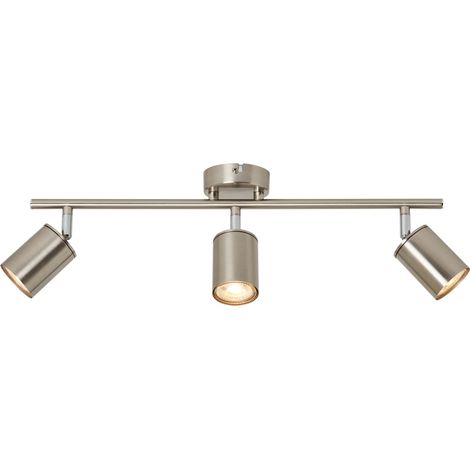 Litecraft Tanner Spotlight Straight Bar Adjustable Ceiling 3 Lights - Satin Nickel