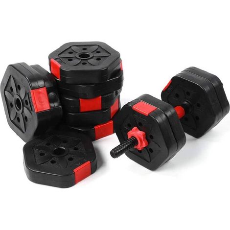 TRADE SHOP - Set Manubri Bilanciere Con Biella Regolabili 20kg Allenamento Corpo Palestra Casa - (1/5)