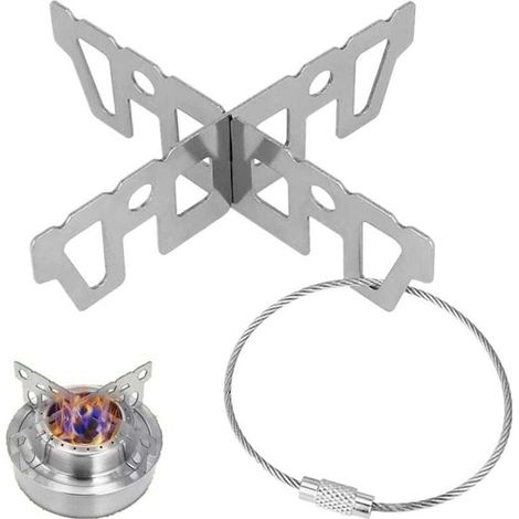 YMYNY Stainless Steel Cross Pot Holder Stove Kettle Pot Accessories for Camping Stove Hiking Stove Gas Stove Alcohol Stove Outdoor Cooking Picnic (1/4)
