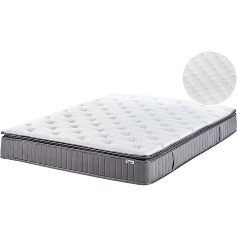 Colchón de muelles ensacados con asas relleno de espuma viscoelástica funda extraíble 7 zonas duro 180 x 200 cm Pleasant (1/5)