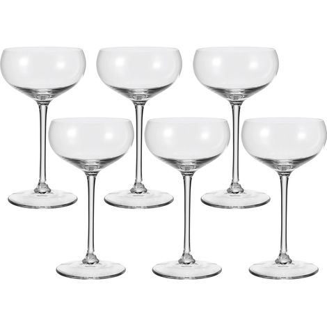 Lot de 6 coupes à champagne Passent au lave-vaisselle Coupe à champagne avec pied tiré 315 ml (1/5)