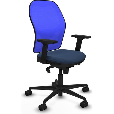 Jorquera sincro malla azul similpiel azul marino brazos 2D base nailon ruedas 65mm nailon