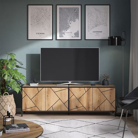 Mueble bajo para TV Hatto, Roble, 156.8 x 50 cm, Vicco (1/5)