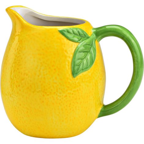 Pichet citron en céramique 15 x 18 cm jaune (1/3)