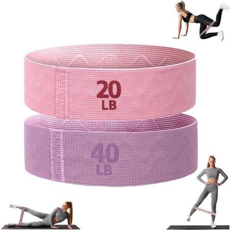 Juego de bandas de resistencia para glúteos y yoga con 2 niveles de resistencia (1/5)
