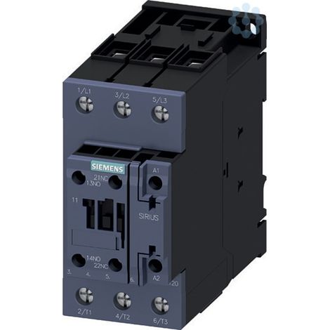 Contattore, AC-3, 37 kW / 400 V, 1 NO + 1 NC, 110 V AC, 50 Hz, 3 poli, Grandezza S2, Morsetto a vite
