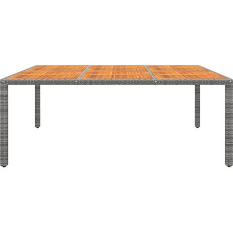 Maison Exclusive - Tavolo Giardino 200x150x75 cm Massello Acacia Polyrattan Grigio